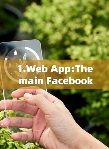 1.Web App:The main Facebook app allows users to access their presence on mobile devices.