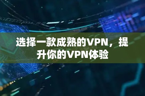 选择一款成熟的VPN,提升你的VPN体验